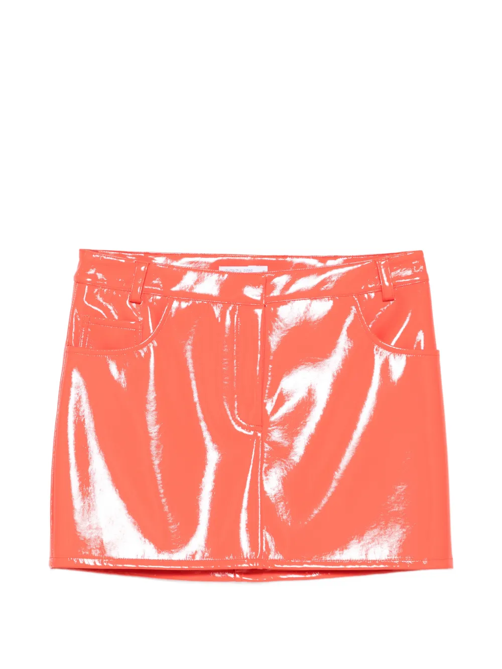 Patrizia Pepe gloss-effect mini skirt - Arancione