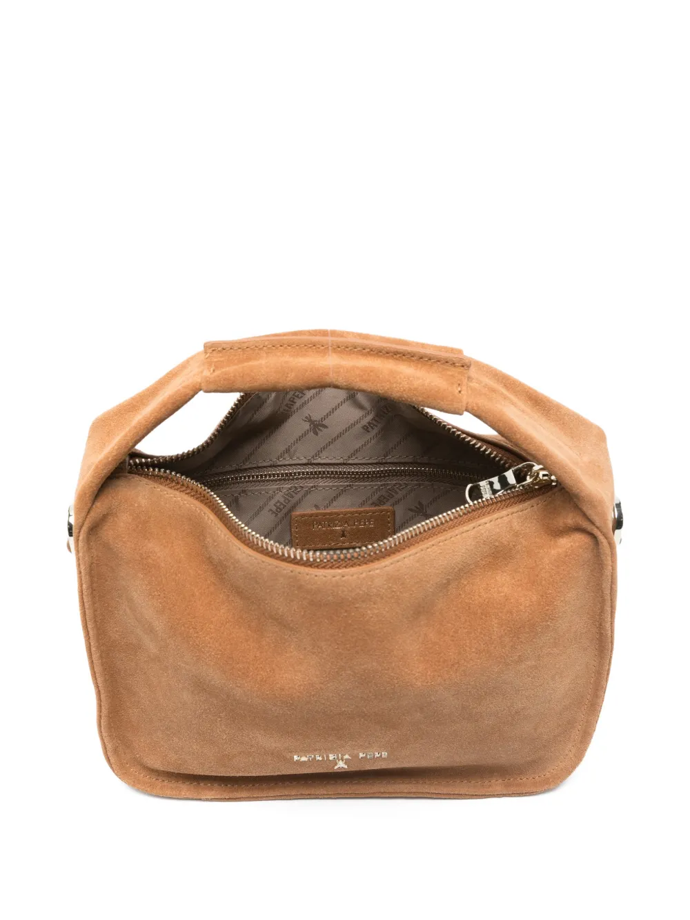 Patrizia Pepe Kleine suède shopper Bruin