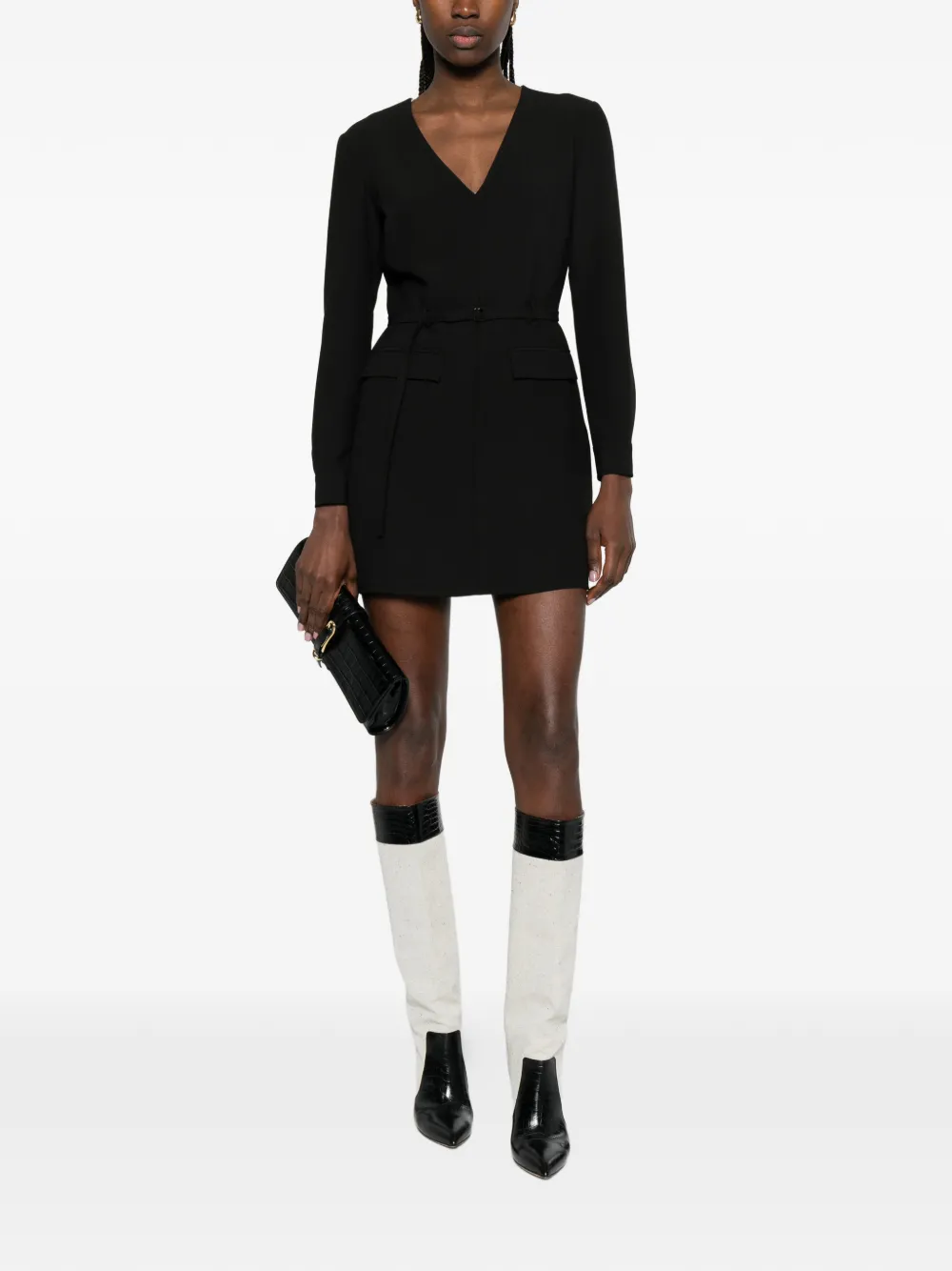 Patrizia Pepe Mini-jurk met V-hals Zwart