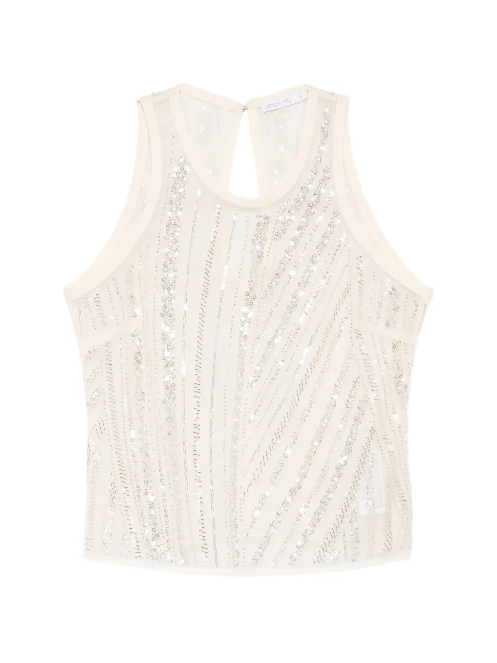 Patrizia Pepe sleeveless embroidered top - Toni neutri