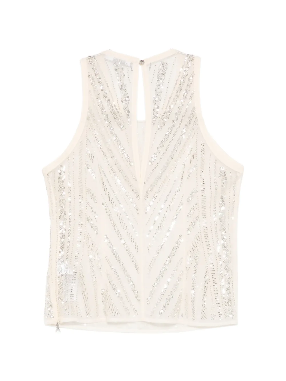  Patrizia Pepe Sleeveless Embroidered Top - Neutrals 