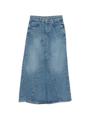 MM6 Maison Margiela スリット デニムマキシスカート | ブルー