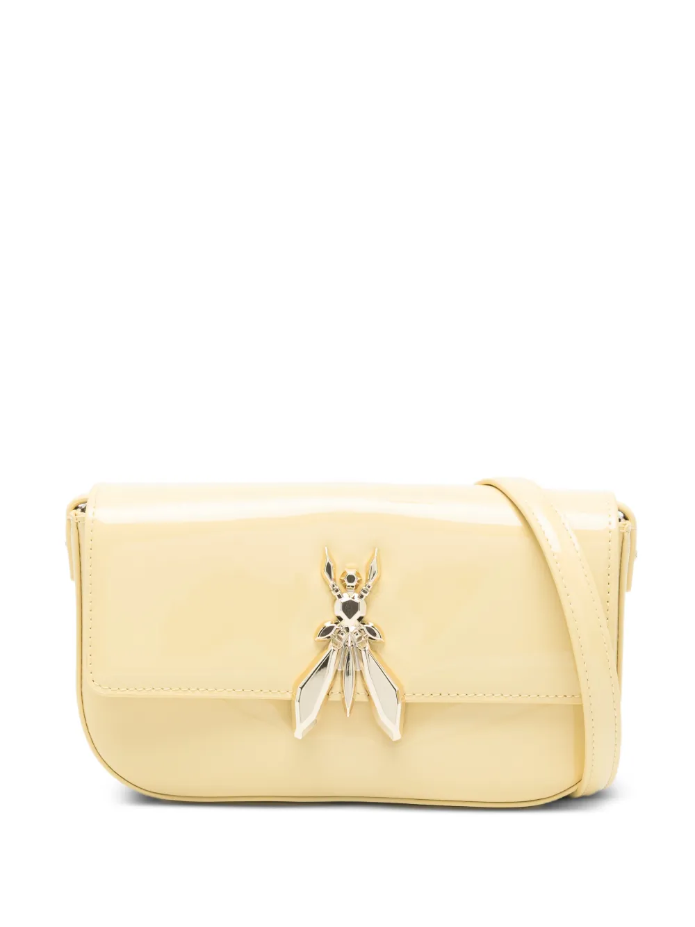 Patrizia Pepe glossy logo leather shoulder bag - Giallo