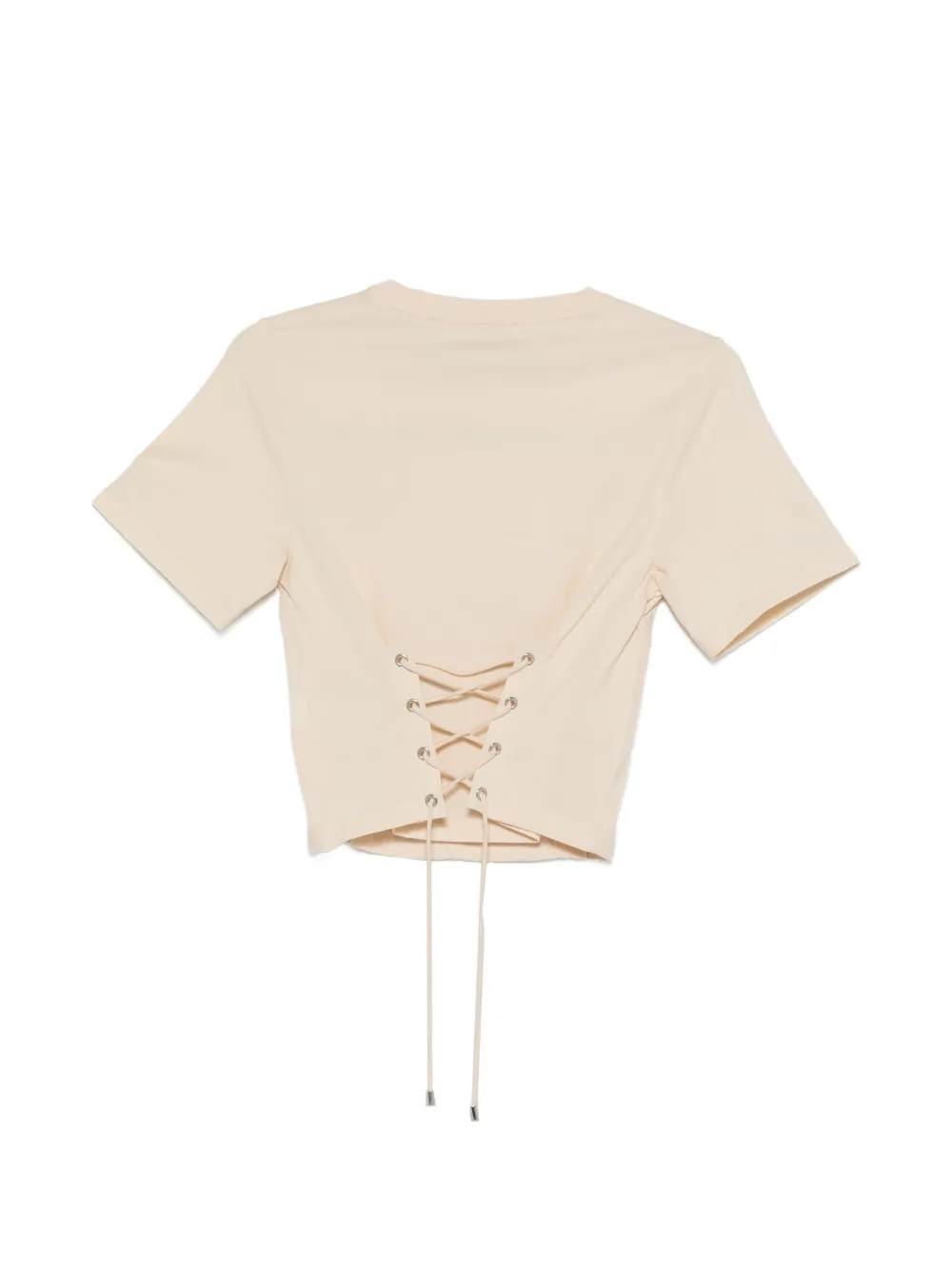 Patrizia Pepe Bustier T-shirt met veters Beige