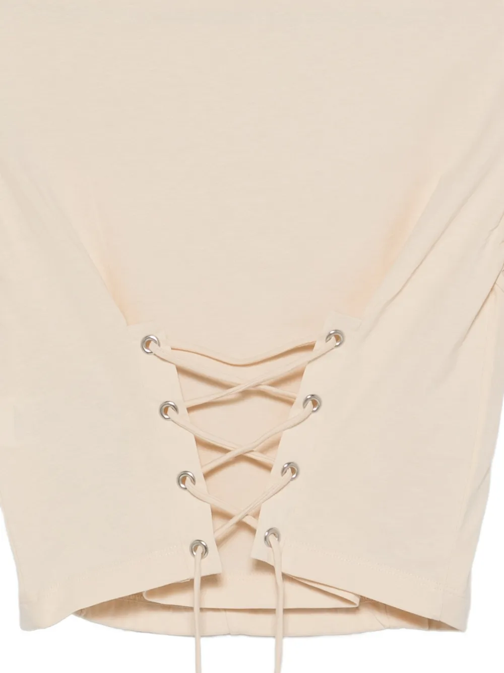 Patrizia Pepe Bustier T-shirt met veters Beige