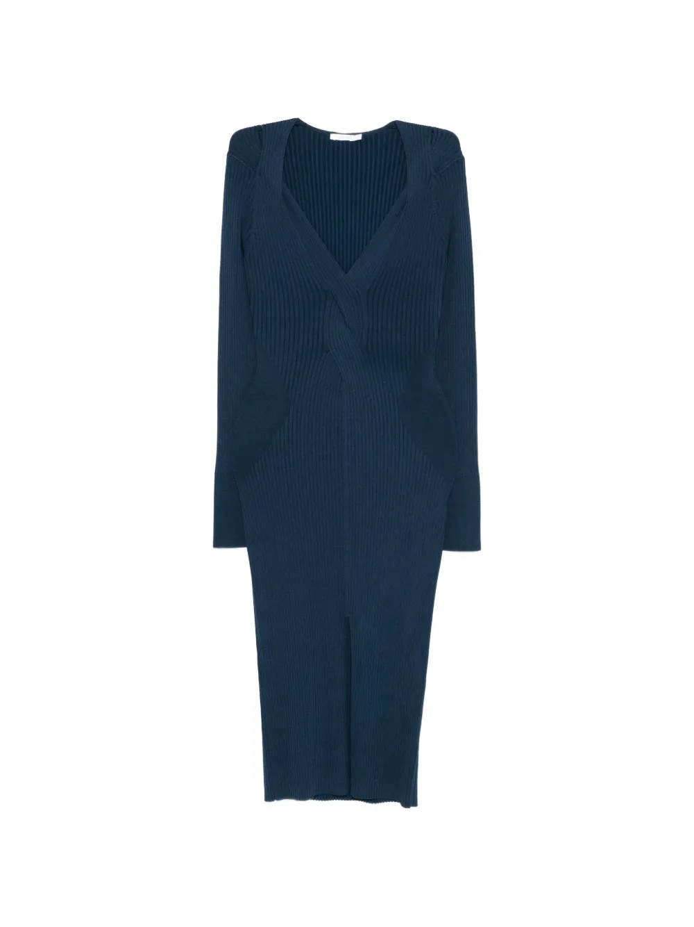 Patrizia Pepe crossover knit midi dress - Blu
