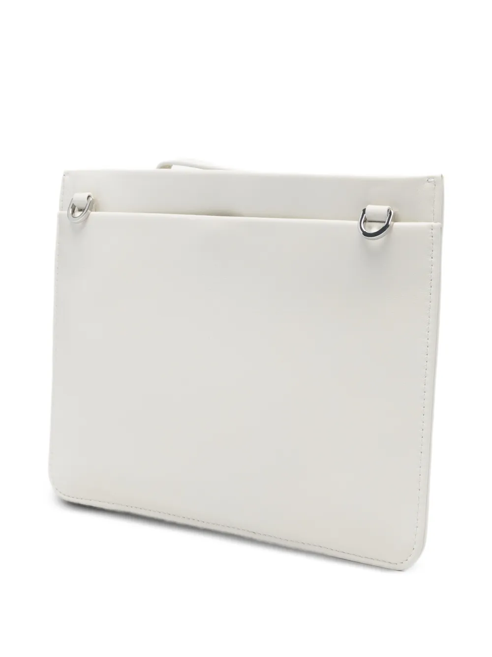 Patrizia Pepe (IM)PERFECTION leren clutch met logo-reliëf Wit