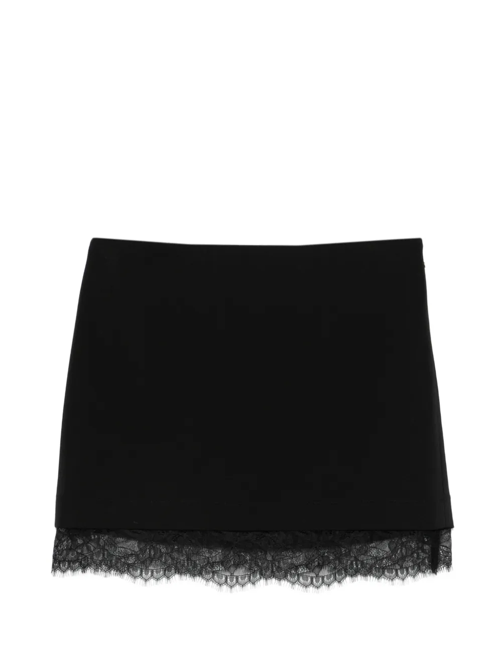 Patrizia Pepe lace-hem mini skirt - Nero