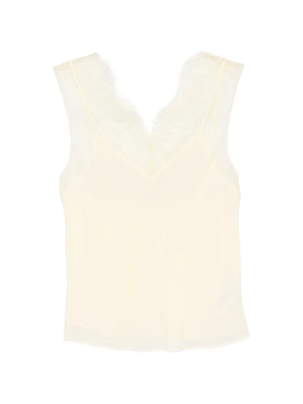 Patrizia Pepe lace-detai V-neck top - Toni neutri
