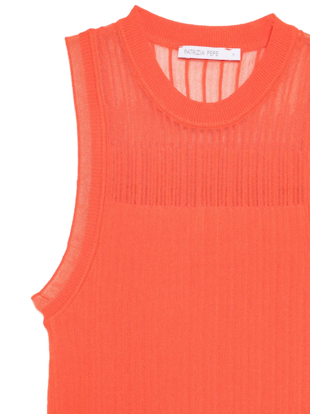 Patrizia Pepe Tanktop met ronde hals Oranje
