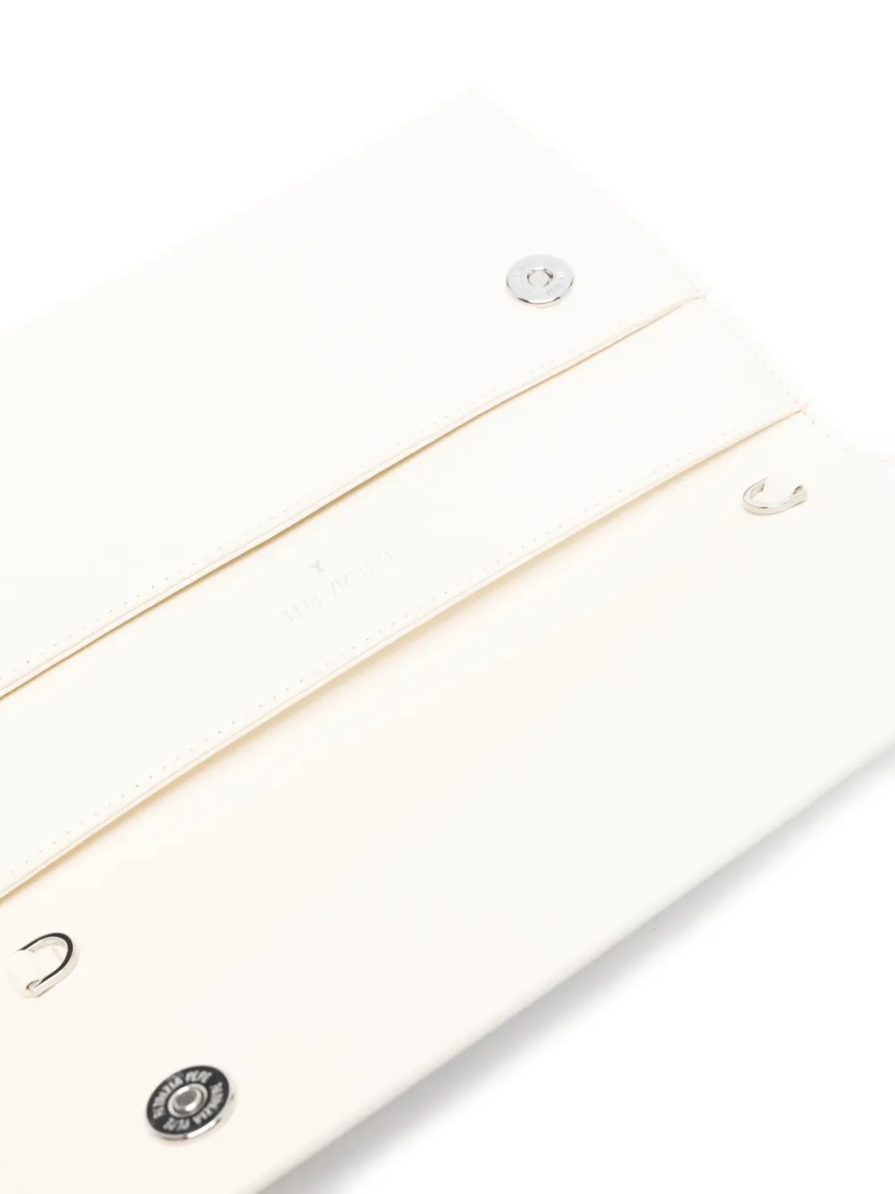 Patrizia Pepe Fly leren clutch met ketting Beige
