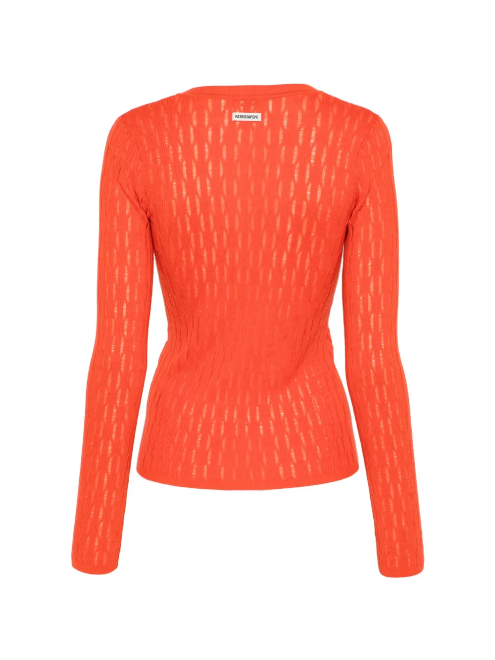 Patrizia Pepe Trui met V-hals en lange mouwen Oranje