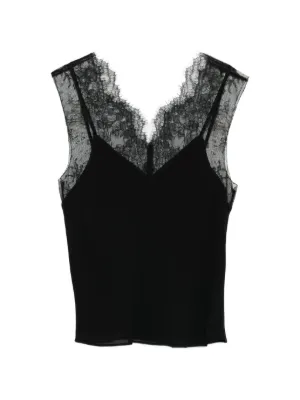 Ermanno Scervino lace-trimmed Tank Top | Black | FARFETCH
