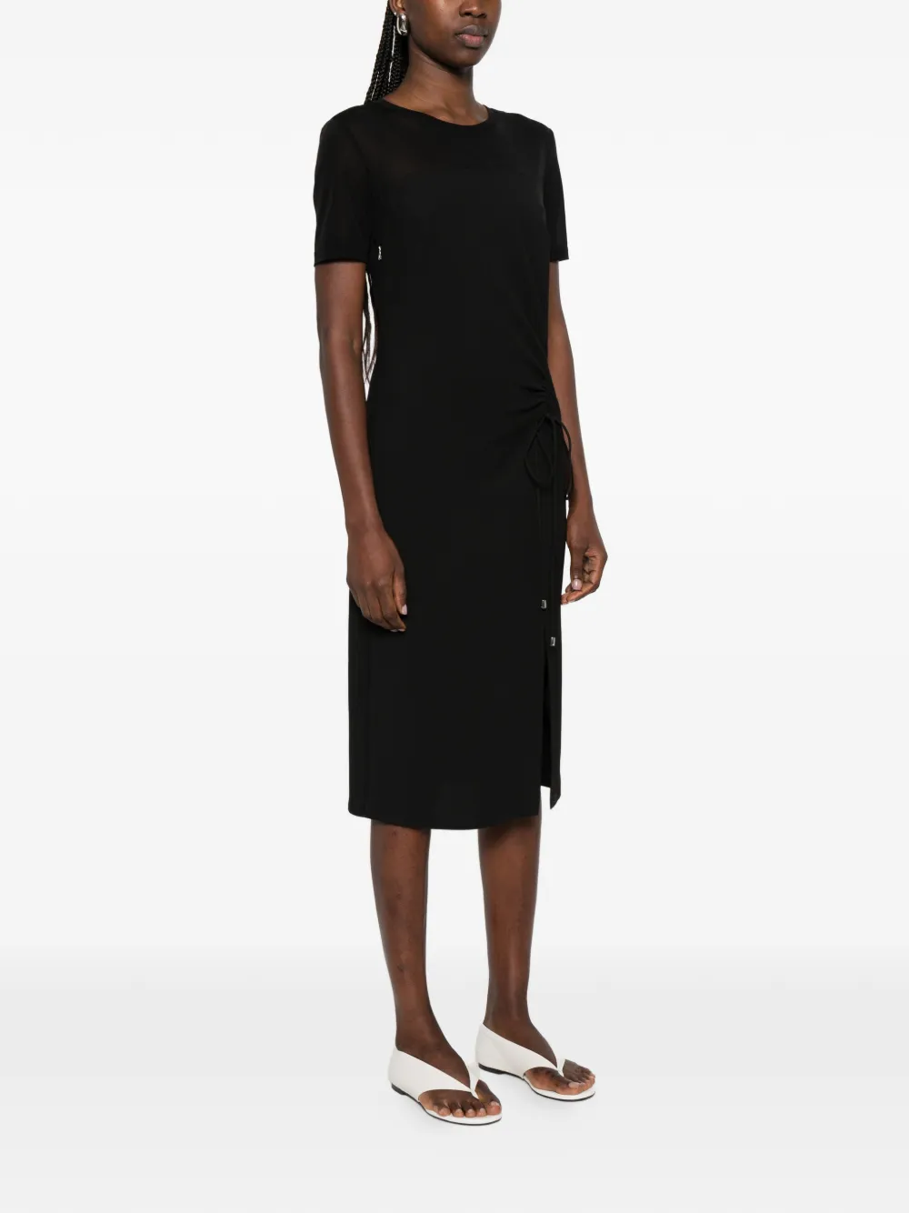 Patrizia Pepe Twill midi-jurk Zwart