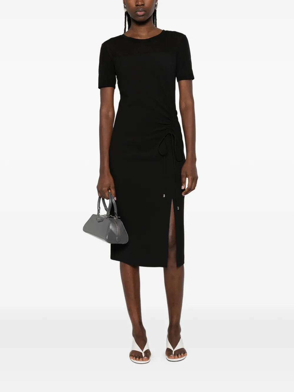 Patrizia Pepe Twill midi-jurk Zwart