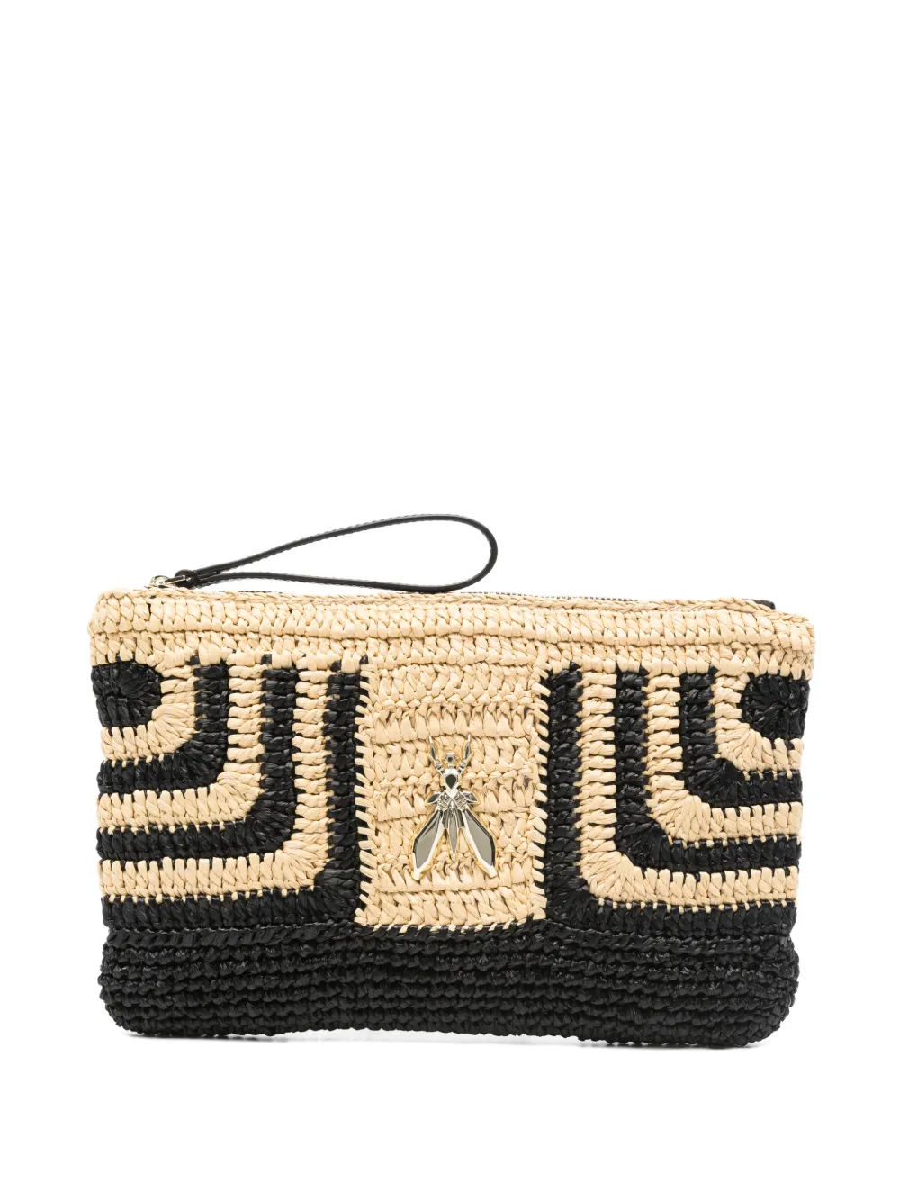 Patrizia Pepe raffia pattern clutch bag - Toni neutri