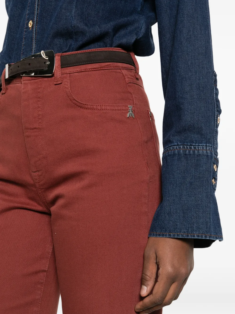 Patrizia Pepe High waist straight jeans Rood