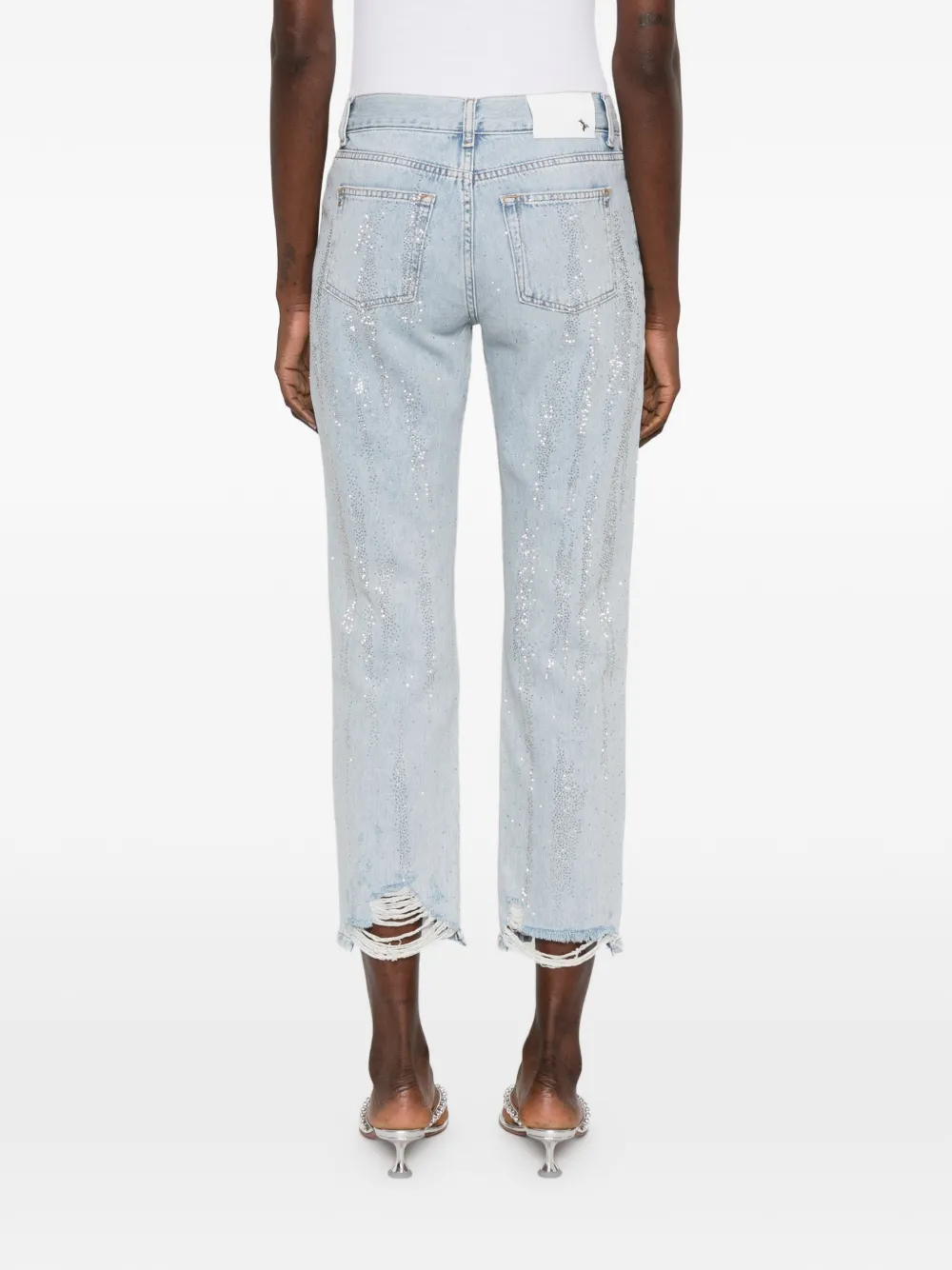 Patrizia Pepe Verfraaide gerafelde jeans Blauw