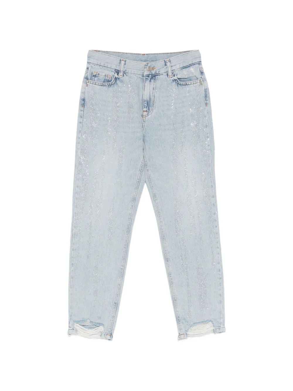 Patrizia Pepe embellished distressed jeans - Blu