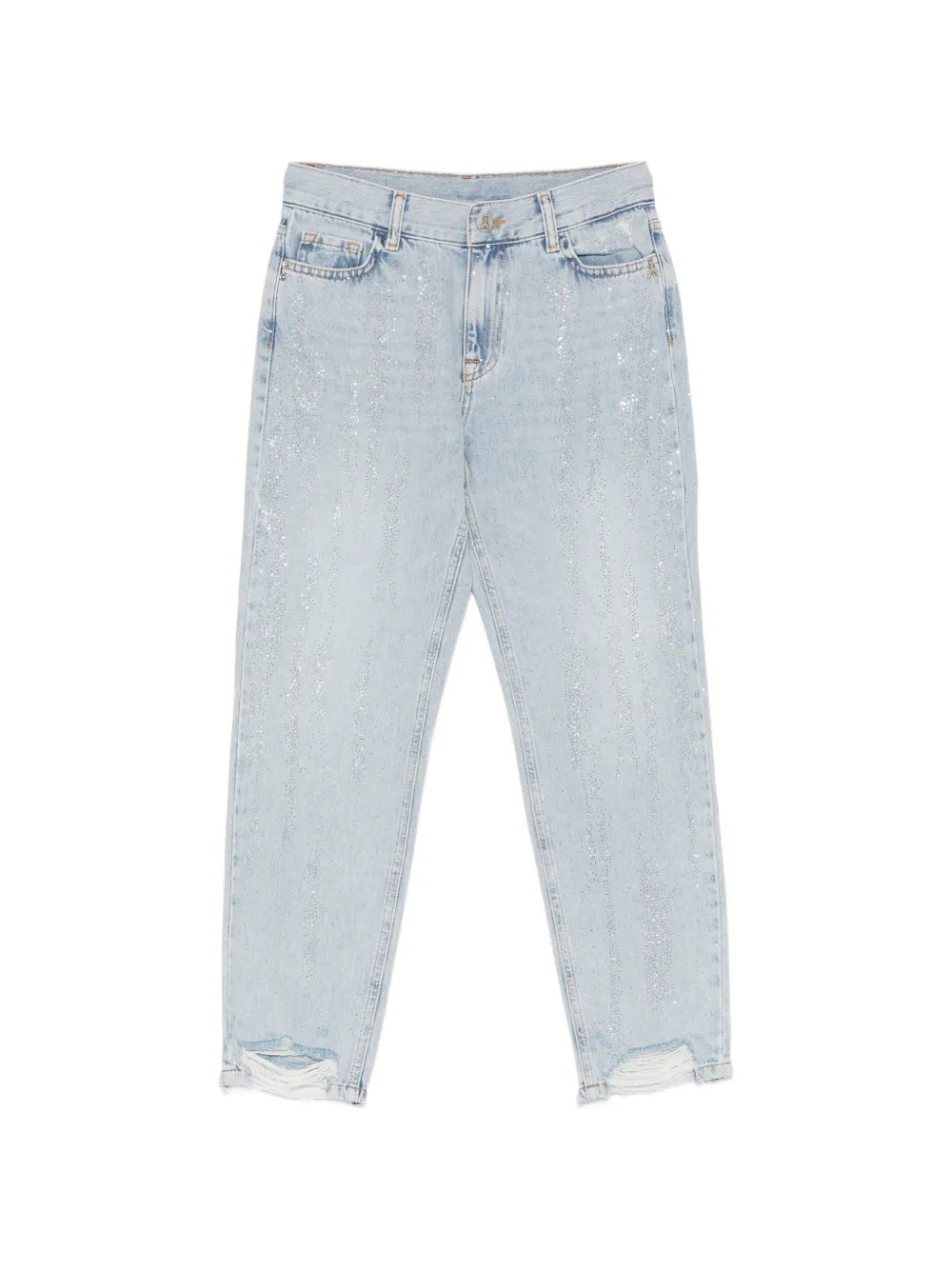 Patrizia Pepe embellished distressed jeans - Blu