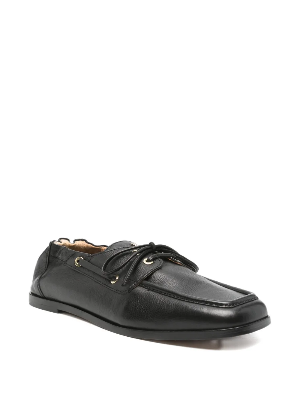 Patrizia Pepe square-toe loafers Zwart