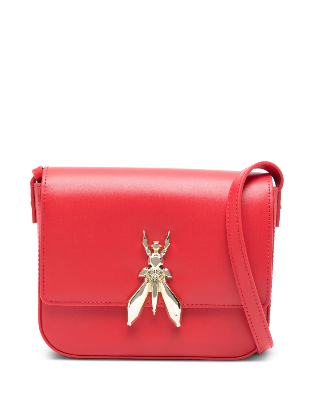 Patrizia Pepe Essential Fly leather shoulder bag - Rosso
