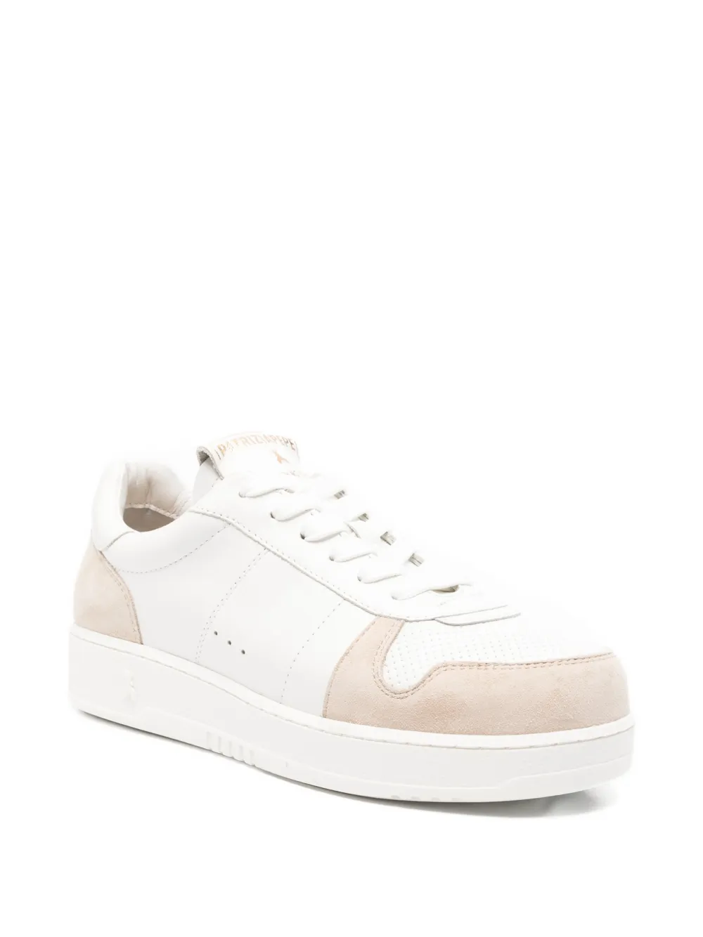 Patrizia Pepe suede-panelled leather sneakers Wit