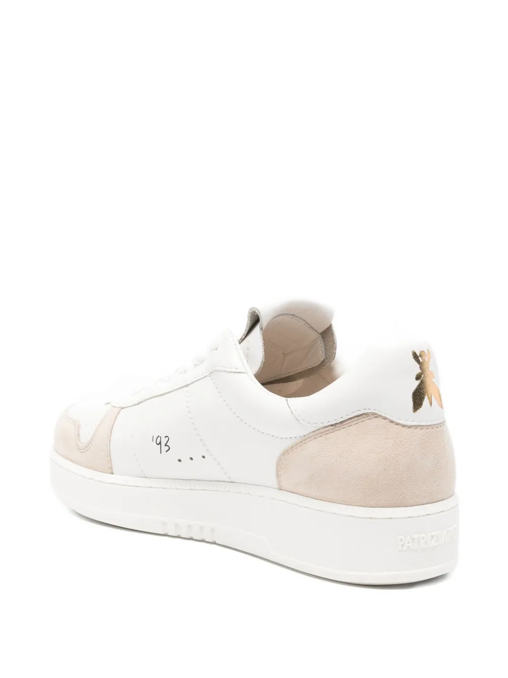 Patrizia Pepe suede-panelled leather sneakers Wit