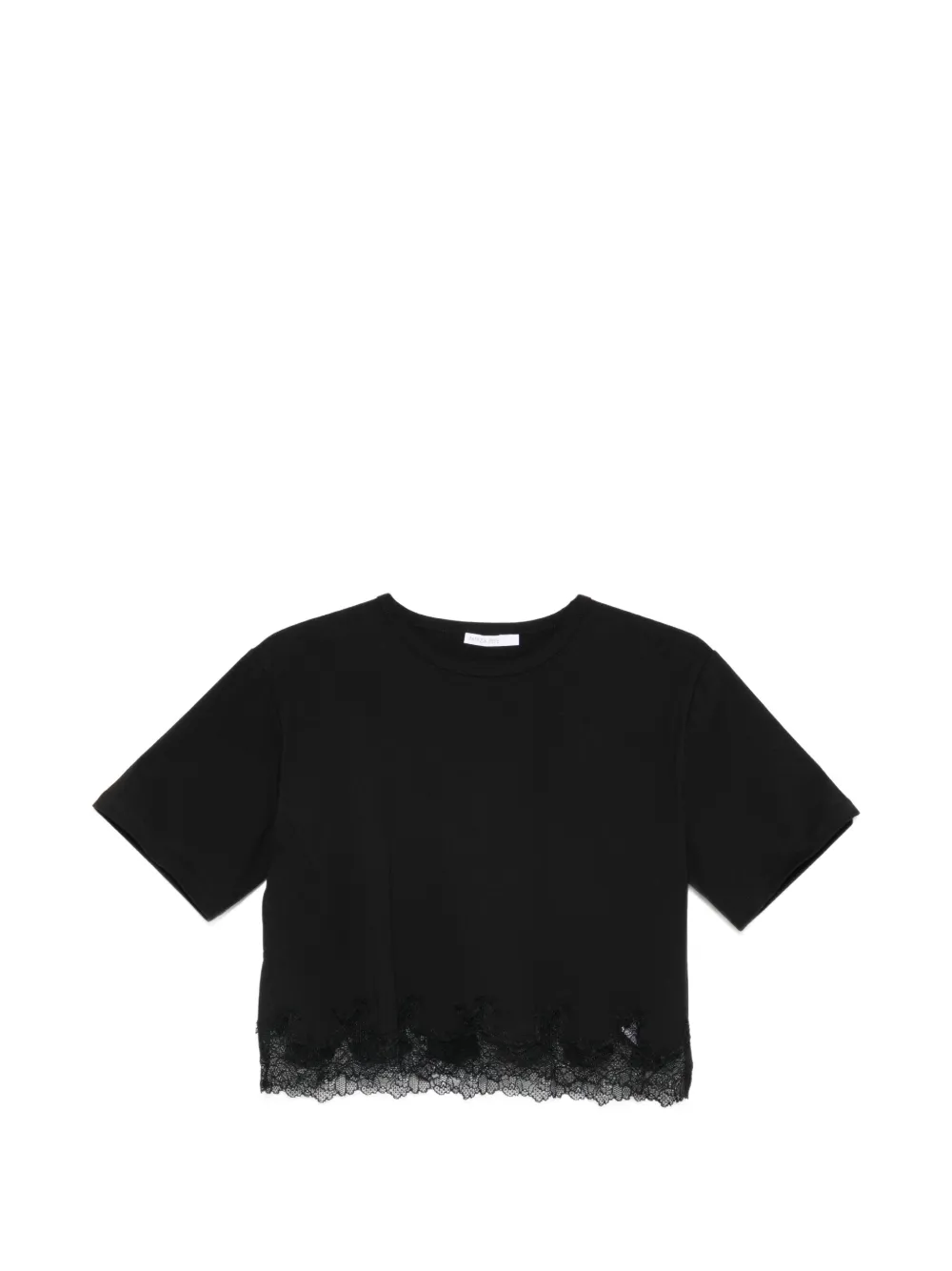 Patrizia Pepe cropped lace T-shirt - Nero