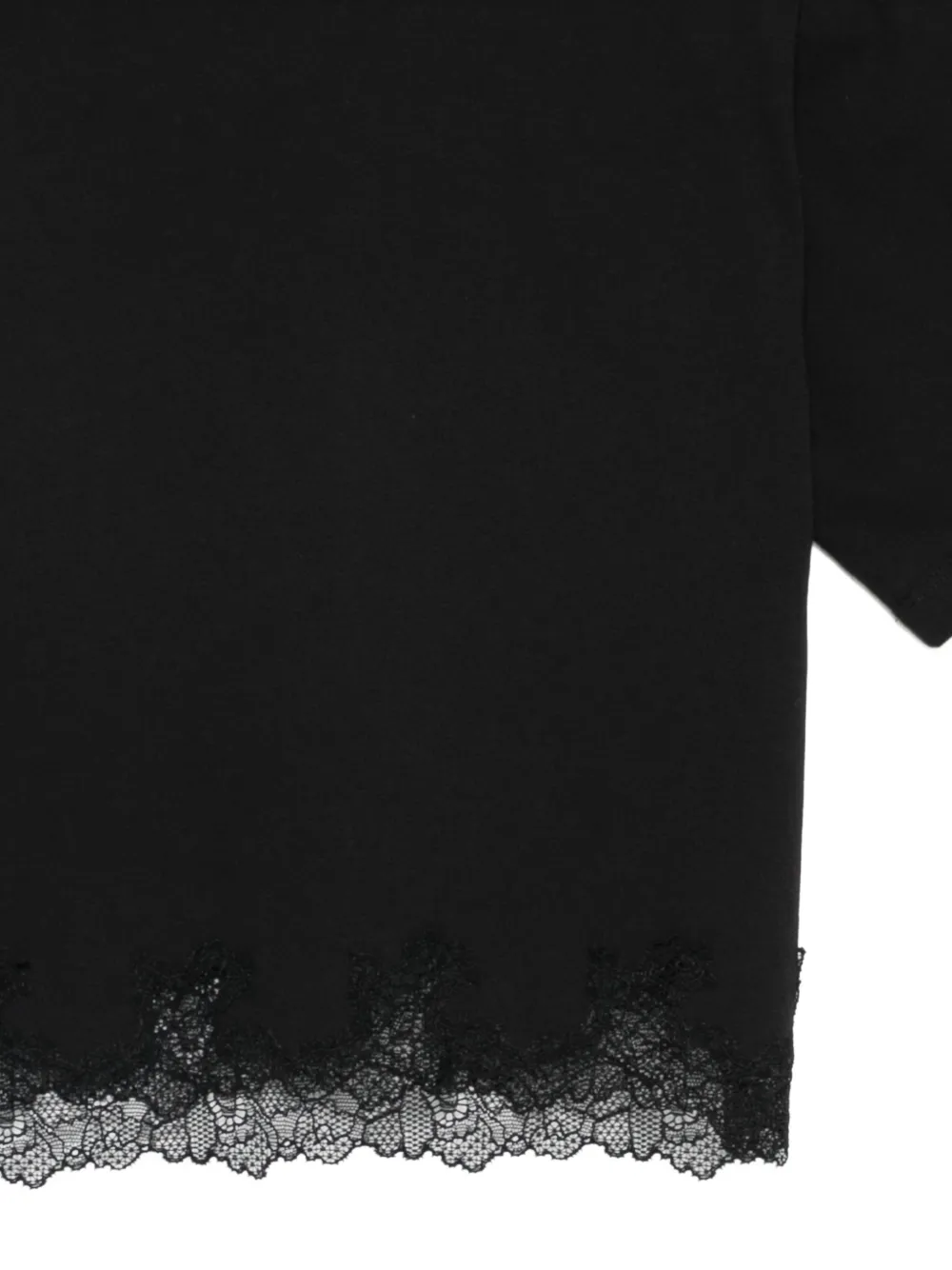 Patrizia Pepe Cropped T-shirt met kant Zwart