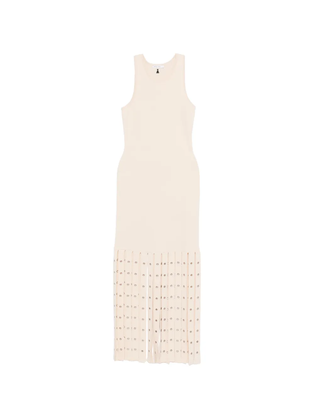 Patrizia Pepe fringes knit midi dress - Toni neutri