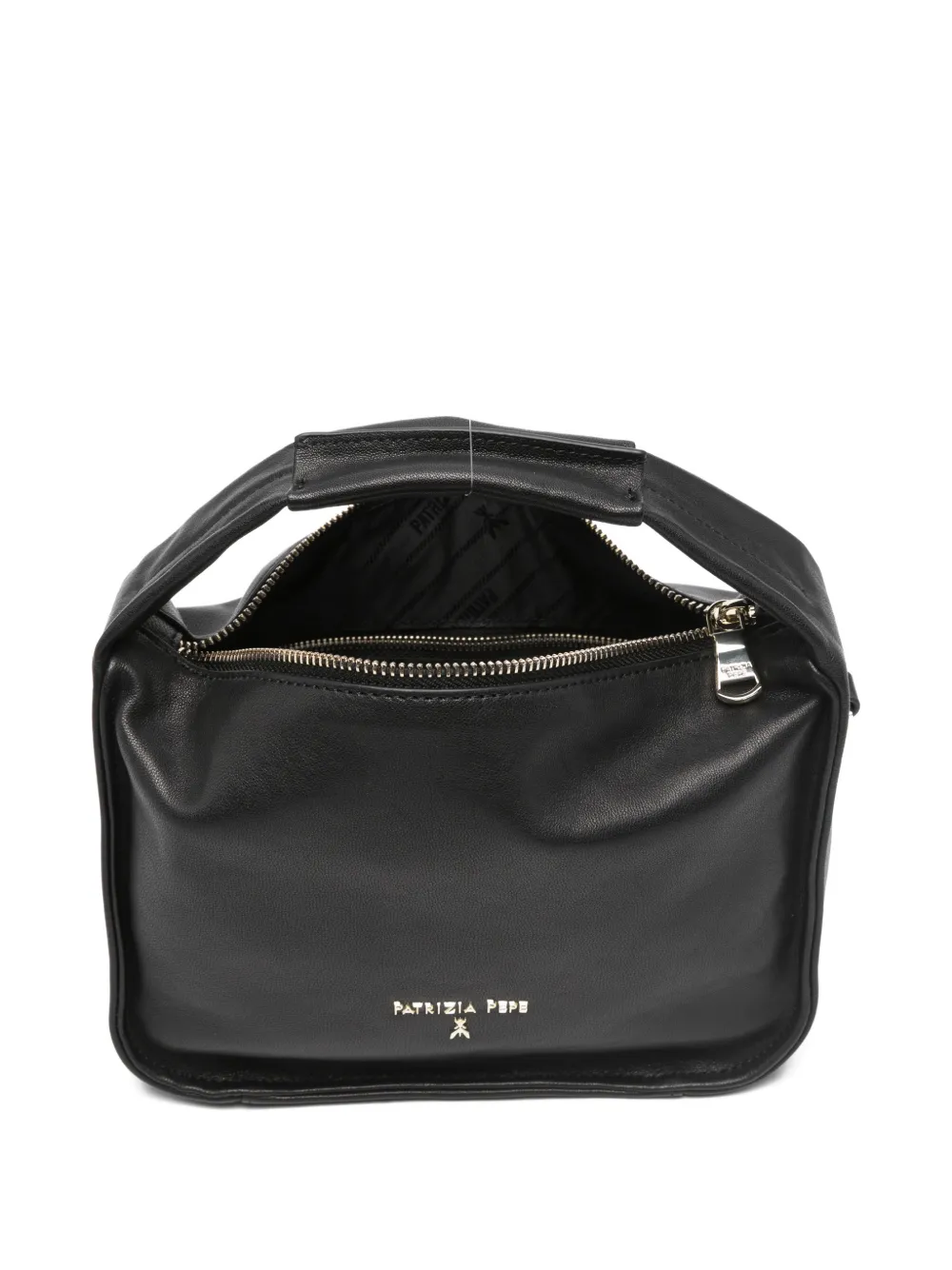 Patrizia Pepe Kleine Contemporary leren shopper Zwart
