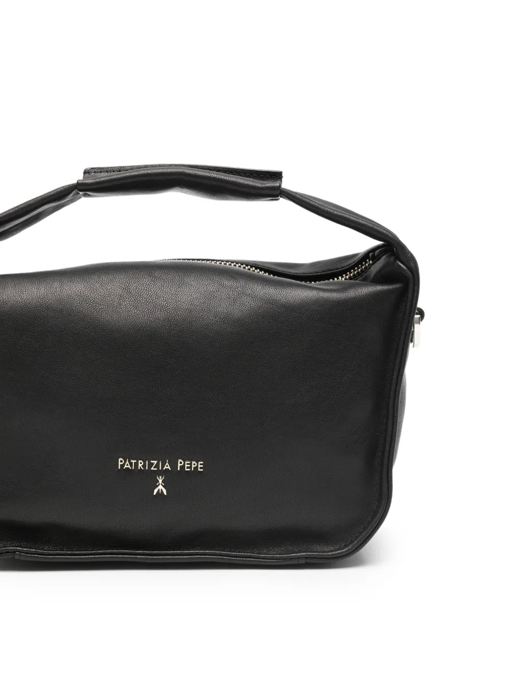 Patrizia Pepe Kleine Contemporary leren shopper Zwart