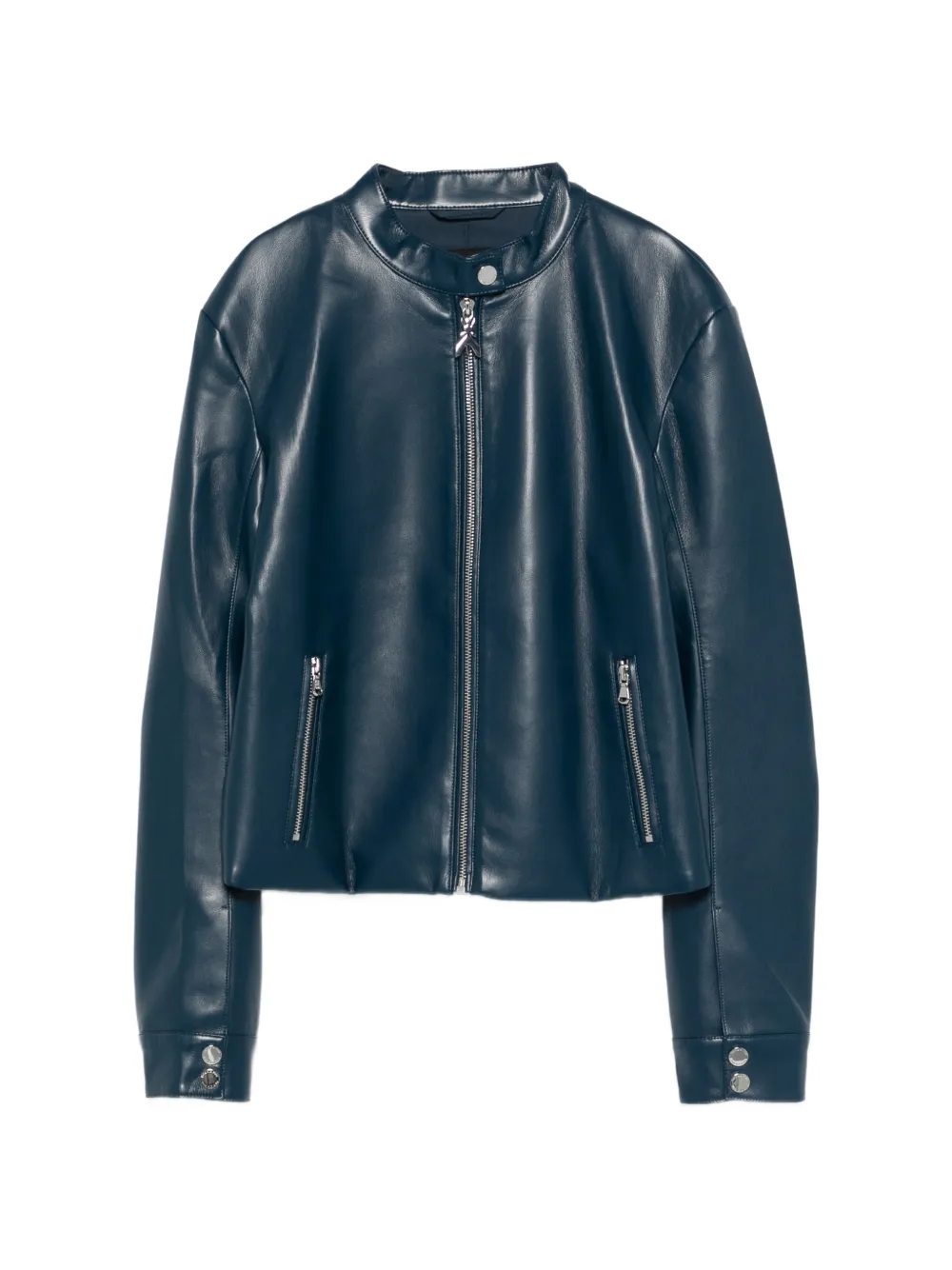 Patrizia Pepe coated fabric biker jacket - Blu