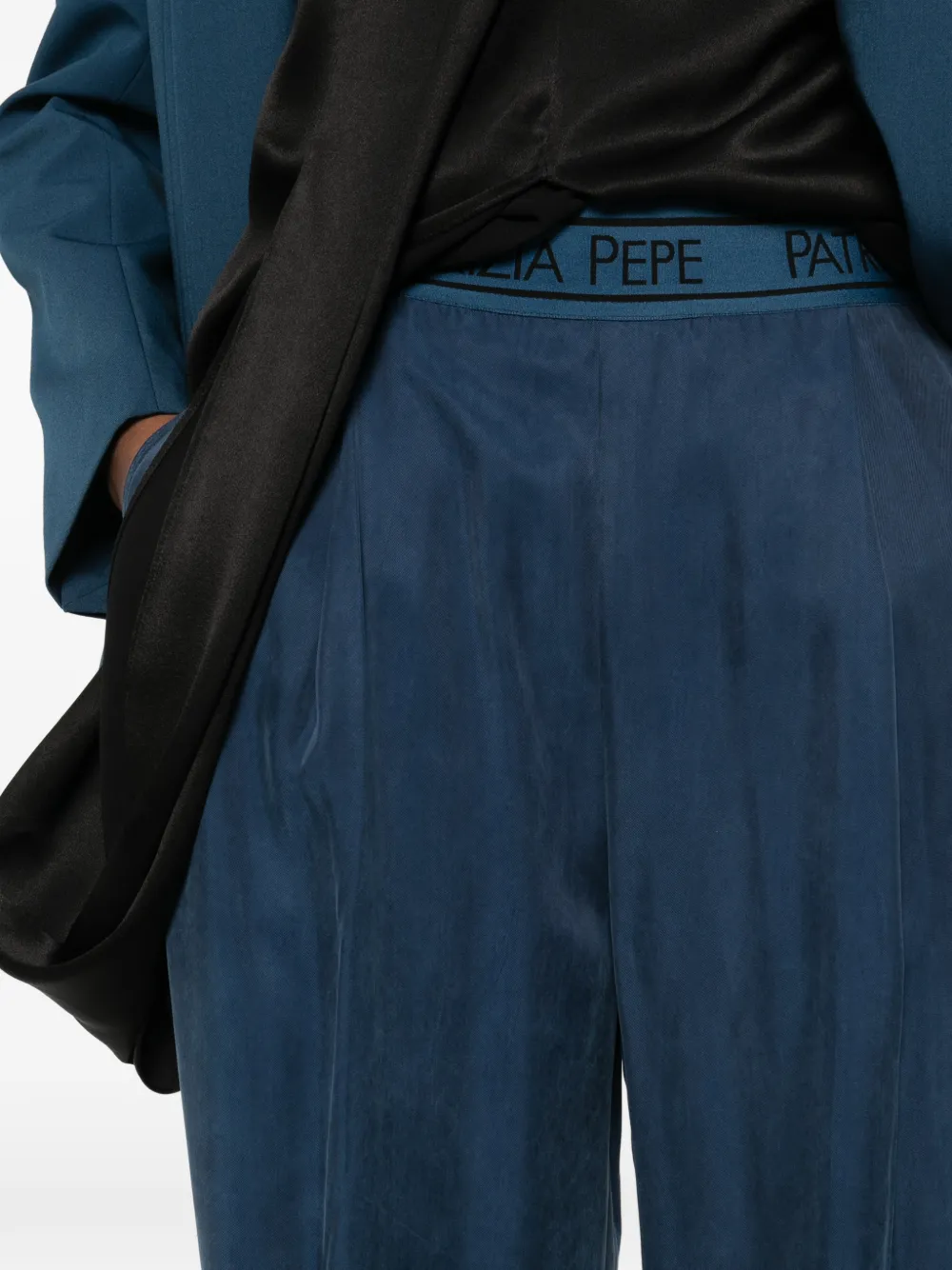 Patrizia Pepe Palazzo broek met elastische tailleband Blauw