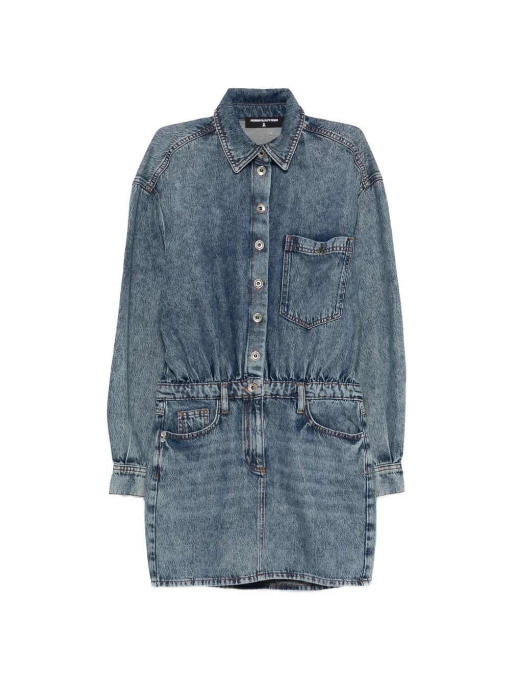 Patrizia Pepe button denim shirt dress - Blu