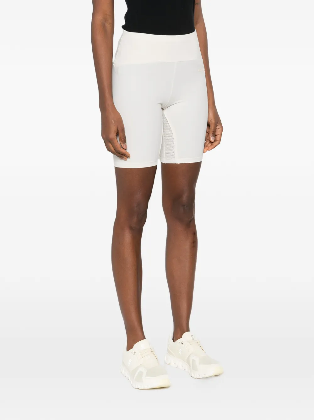 Patrizia Pepe Fietsshorts met mesh vlak Beige