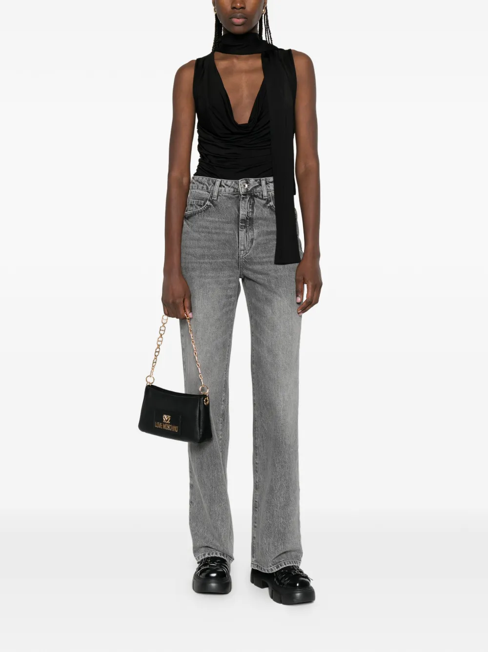  Patrizia Pepe High-waisted Regular Fit Jeans - Grey 