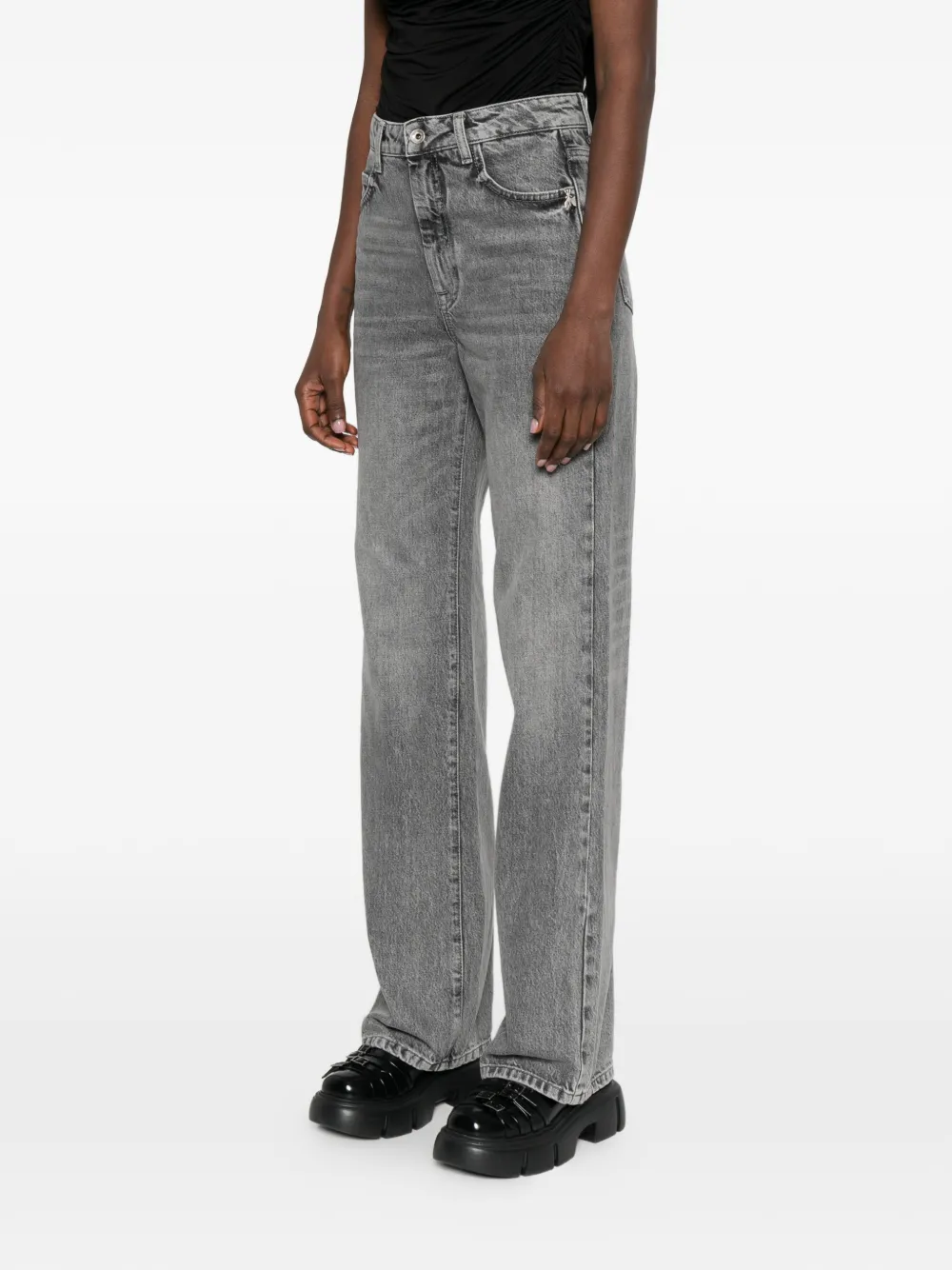 Patrizia Pepe High-waisted Regular Fit Jeans - Grey 