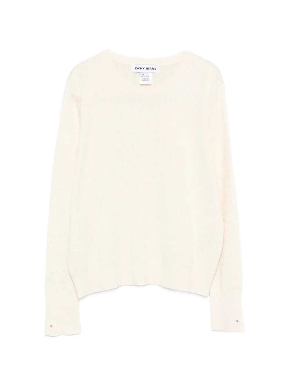 DKNY logo-detail long-sleeve sweater - Toni neutri