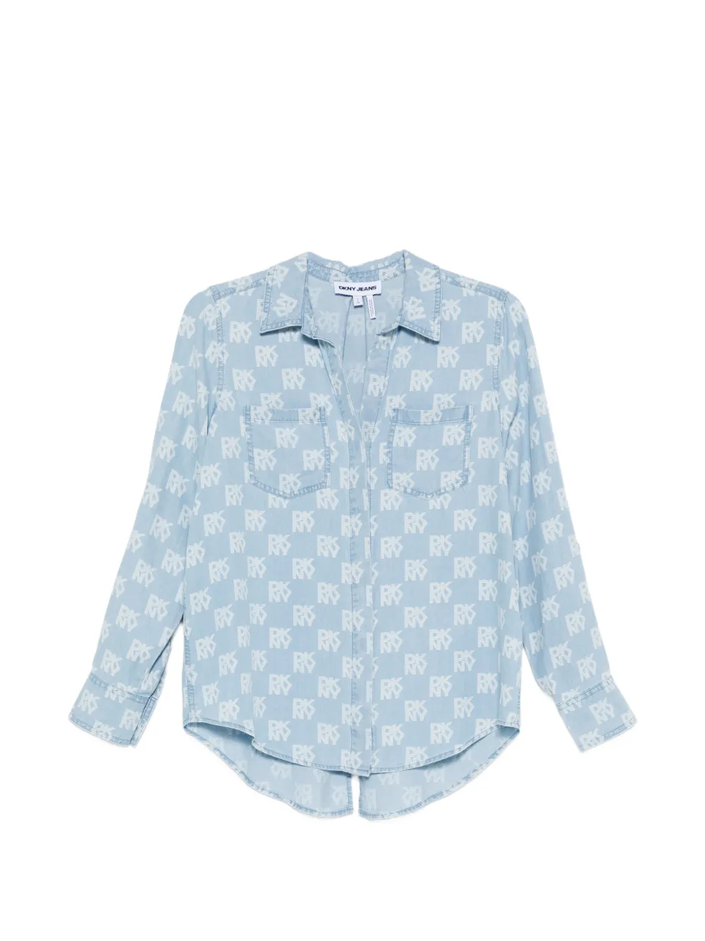 DKNY buttonned-front print shirt - Blu