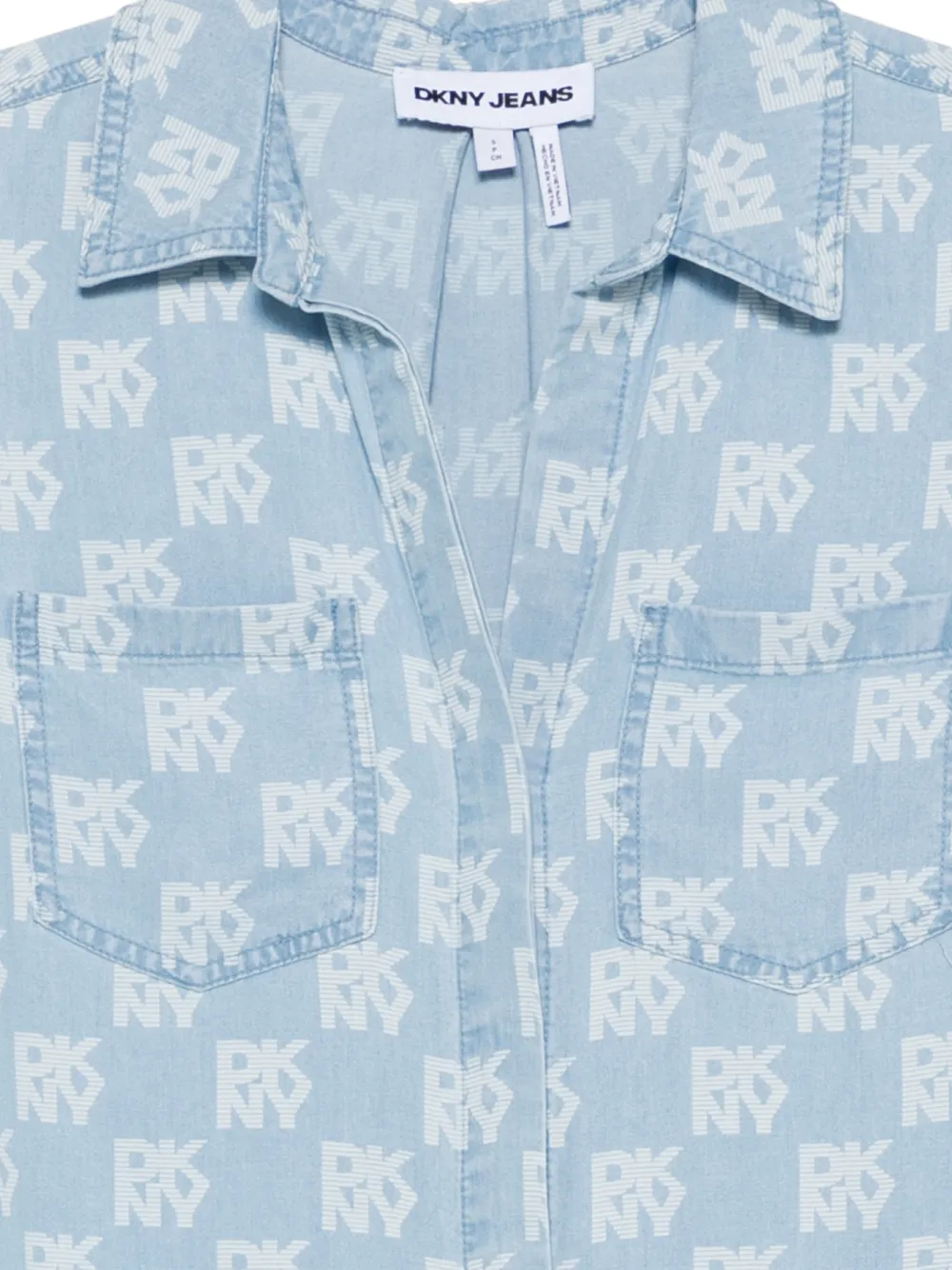  Dkny Buttonned-front Print Shirt - Blue 