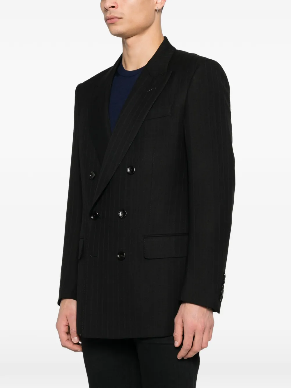  Tom Ford Double-breasted Pinstripe Blazer - Black 