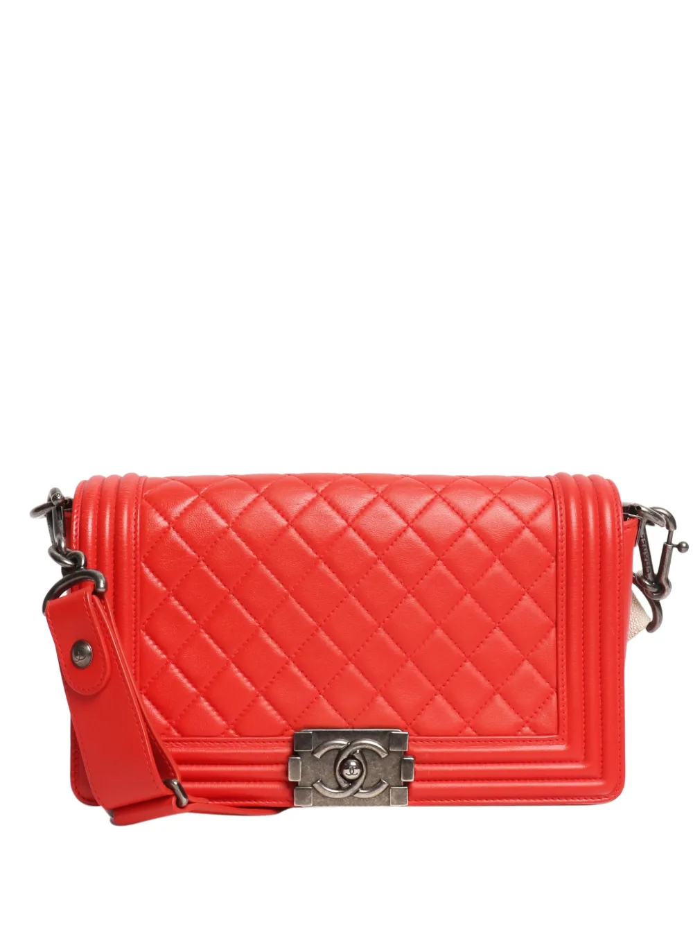 CHANEL Pre-Owned 2012 small Boy quilted leather bag - Rosso