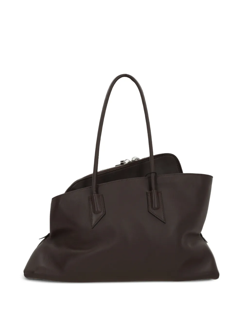The Attico medium La Passeggiata leather tote bag - Bruin
