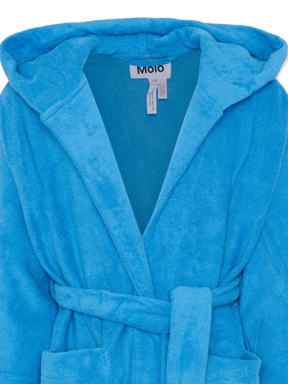 Molo Badjas met capuchon en ceintuur Blauw