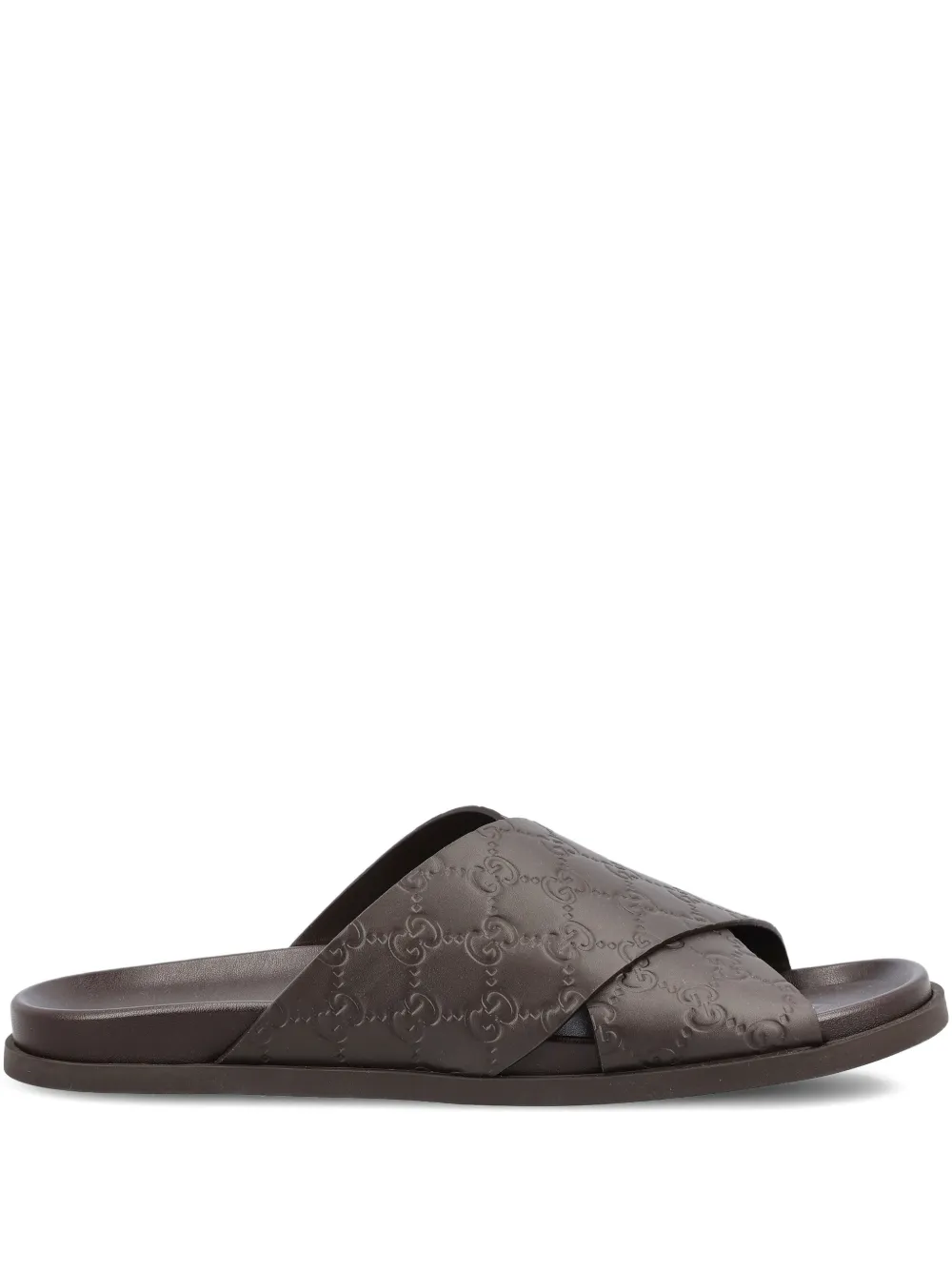 Gucci GG criss-cross flat sandals - Braun