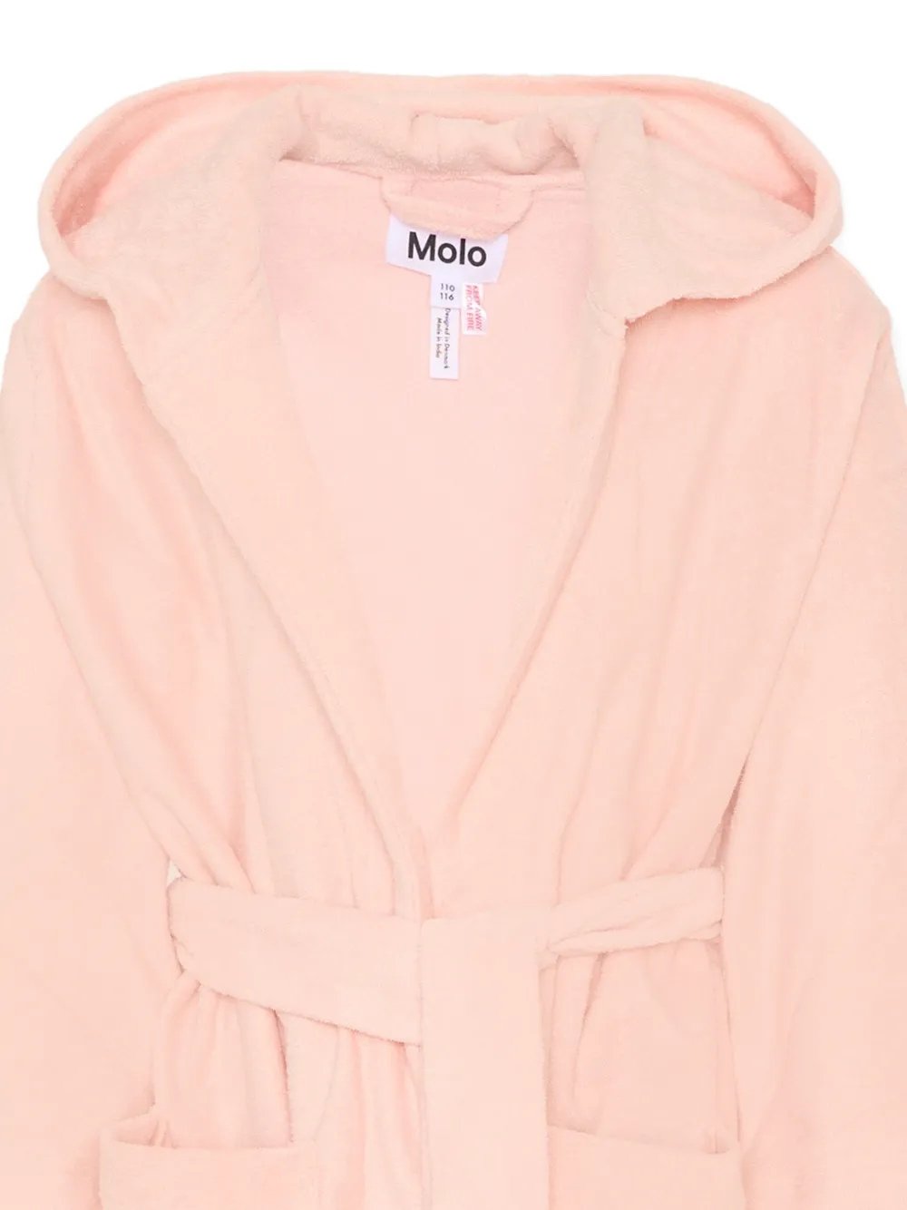  Molo Hooded Belted Bathrobe - Pink 