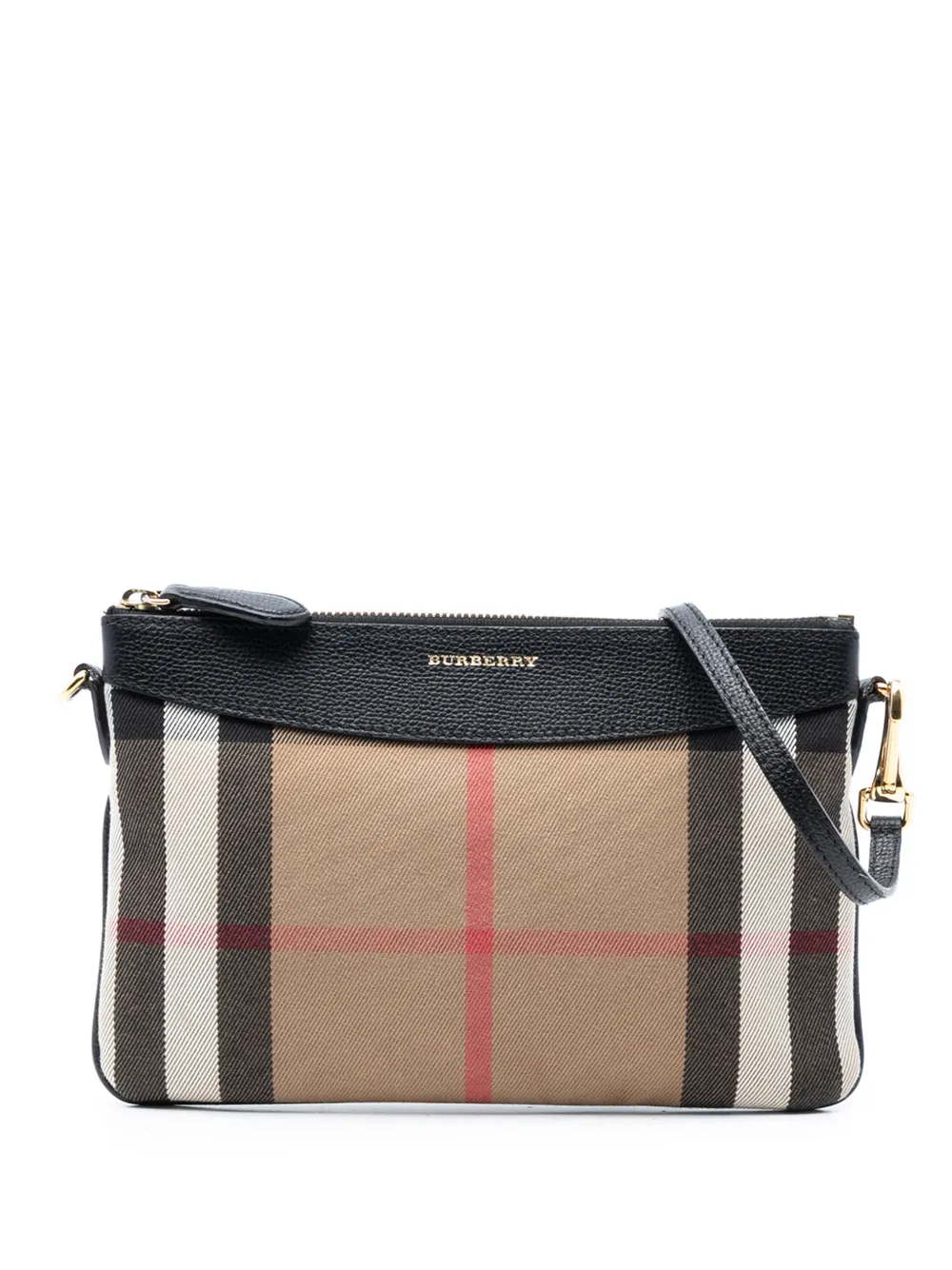 Burberry Pre-Owned 2000-2017 Mega Check Canvas Peyton crossbody bag - Marrone