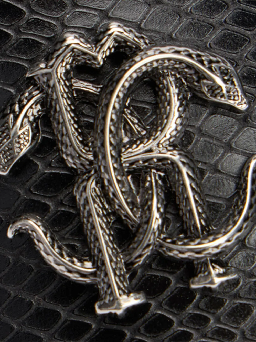 snake-effect logo-plaque sandals